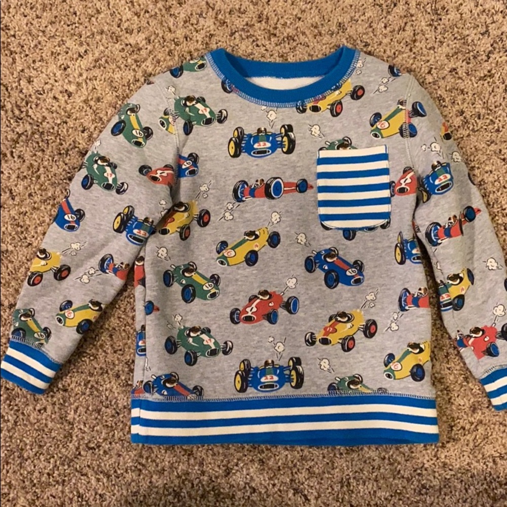 Mini Boden roadster boys sweatshirt sz 5-6